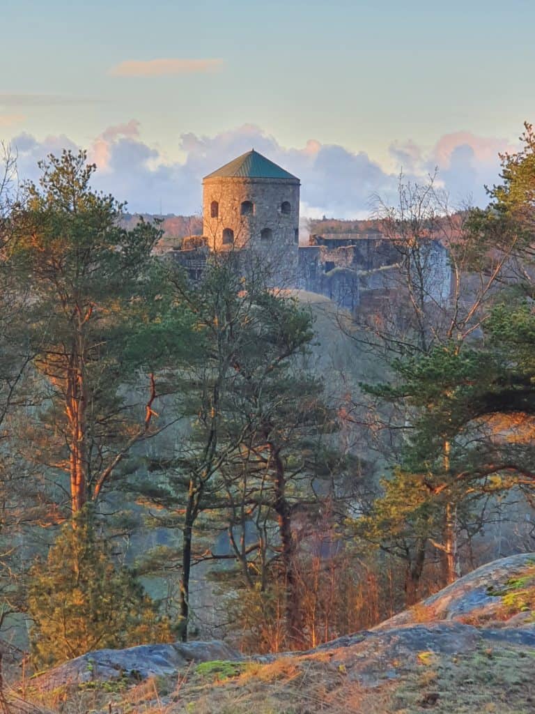 bohus fortress at sunset during group guided tour